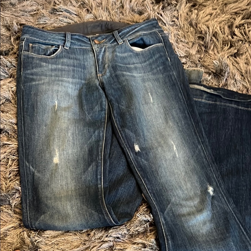 PAIGE Stylish Distressed Blue Jeans